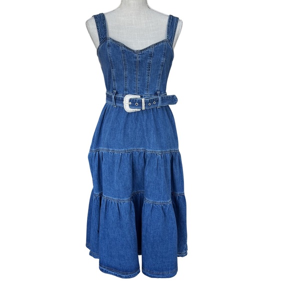 Forte Tiered Denim Western Maxi Dress - Picture 10 of 14